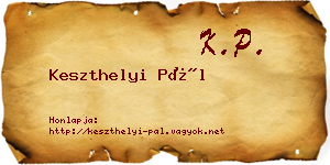 Keszthelyi Pál névjegykártya